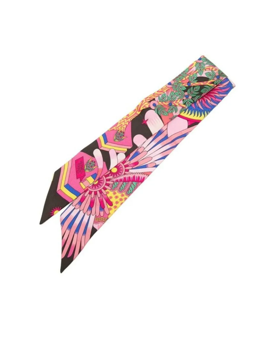 Hermes Twilly la Source de Pegase of Pegasus Scarf Pink Multicolor Silk - Picture 1 of 5